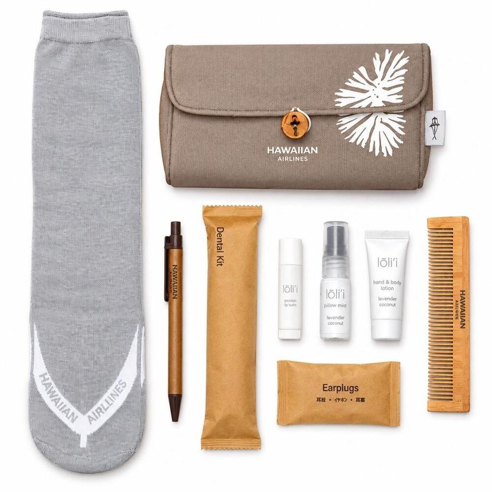 Hawaiian airlines grey toiletry kit